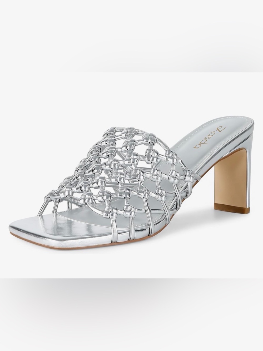 Metallic Silver Braided Heel - Women’s Size 7.5